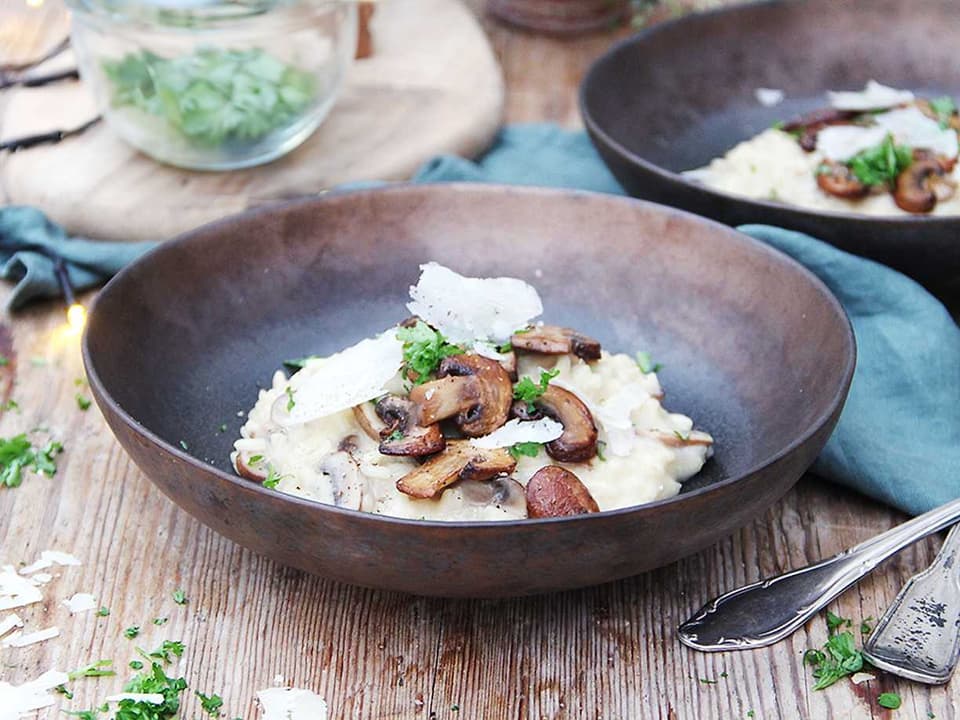 Krämig risotto med svamp och grana padano