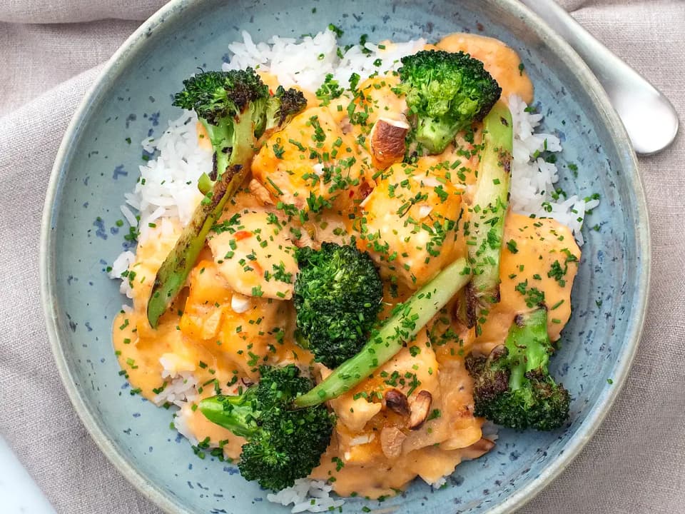 Lax i ugn med krämig sweet chilisås
