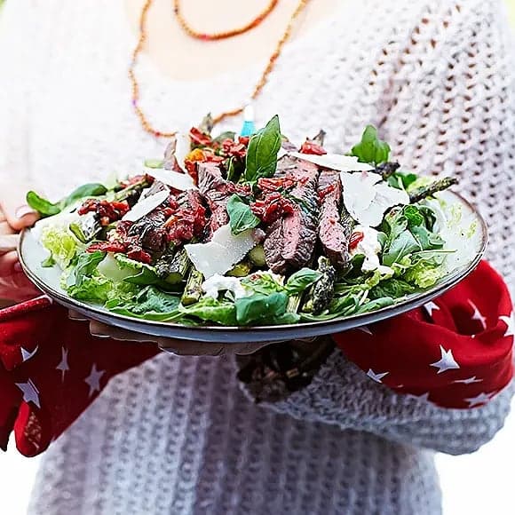 Rostassallad med mozzarella